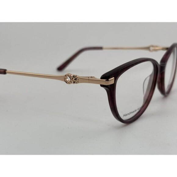 SuperFlex - SF-625 S406 52-16-135 Red & Gold Acetate Glasses Frames - Picture 4 of 9